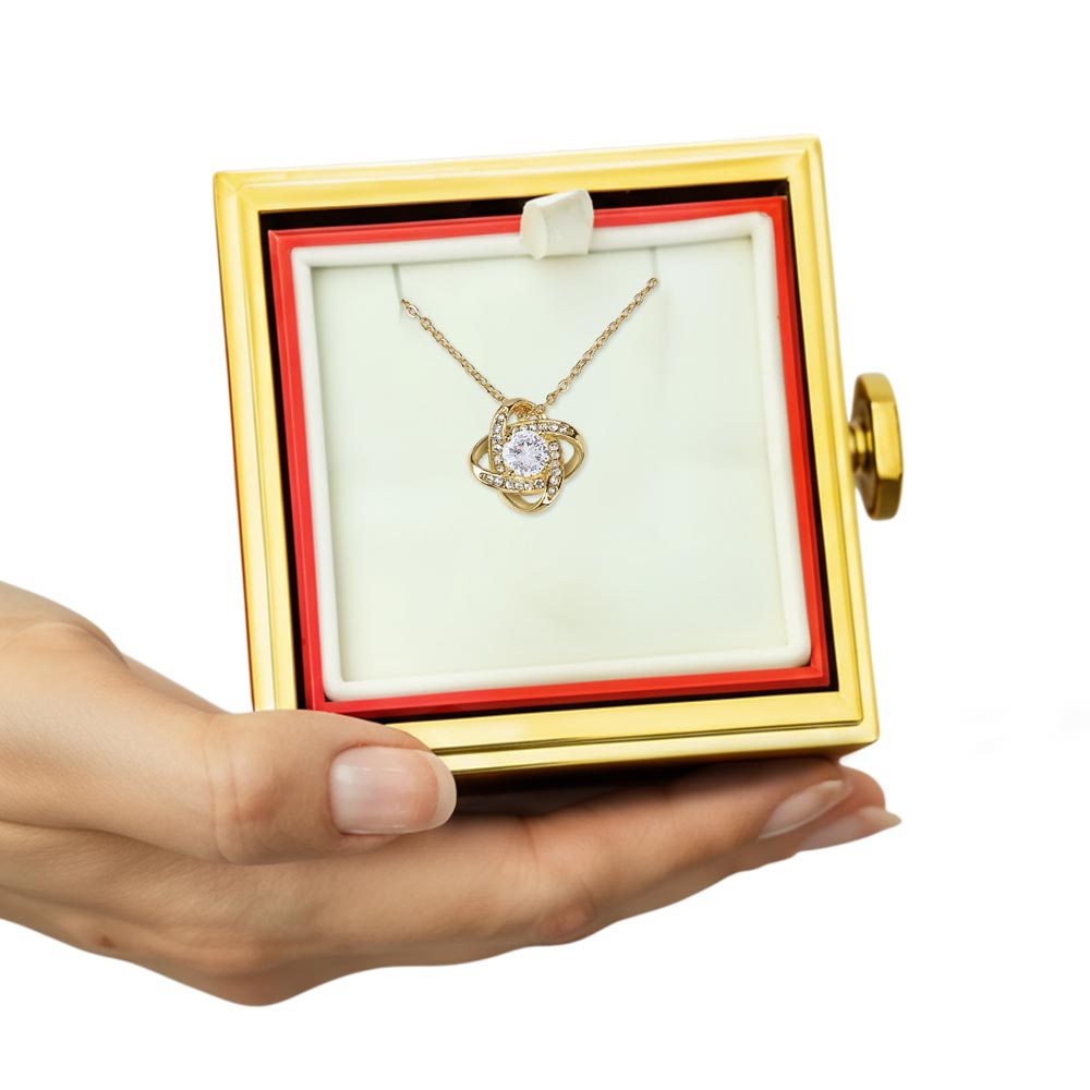 Gift Box Necklace Love Knot Rotating Rose Luxury.