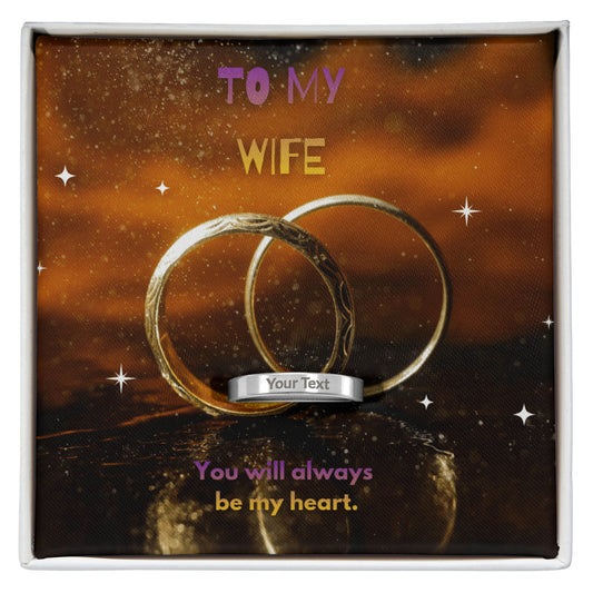 Gift Engraved Women's Ring To Wife's.
