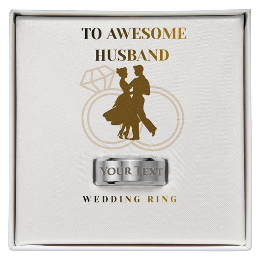 Gift Engraved Men's Ring To Husband's.