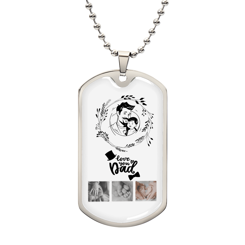 Gift Graphic Necklace Tag Dog To Dad's.