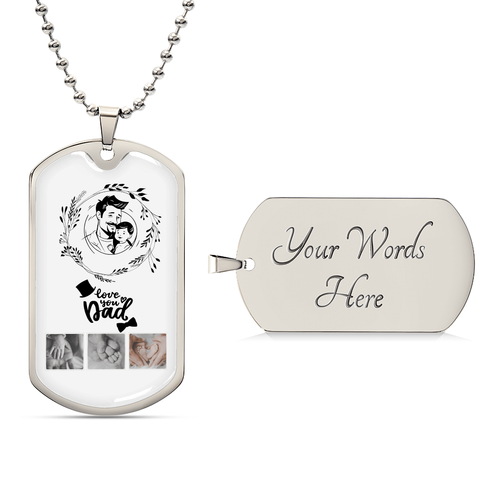 Gift Graphic Necklace Tag Dog To Dad's.