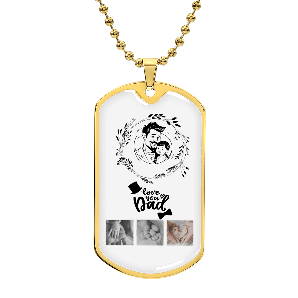 Gift Graphic Necklace Tag Dog To Dad's.