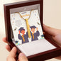 Gift Engraved 4-sided stick Necklace For Graduation.