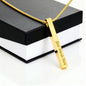 Gift Engraved 4-sided stick Necklace.