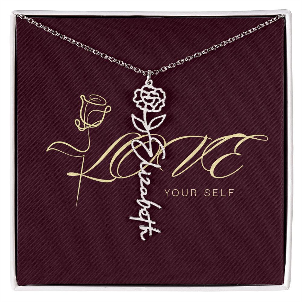 Gift Flower Name Necklace Luxury.