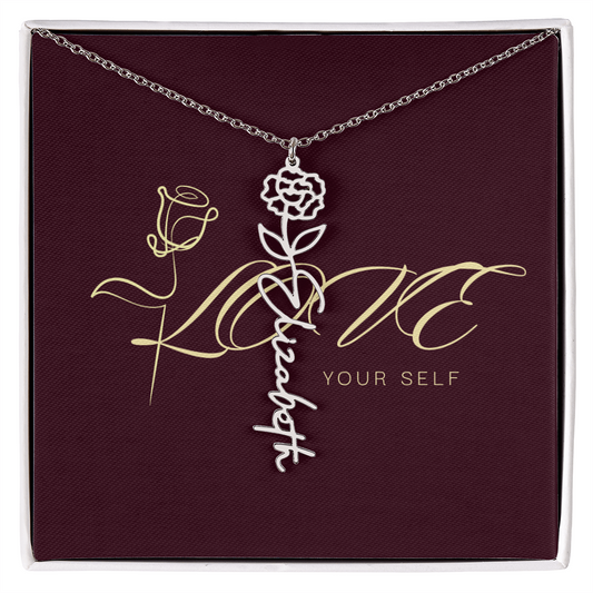 Gift Flower Name Necklace Luxury.