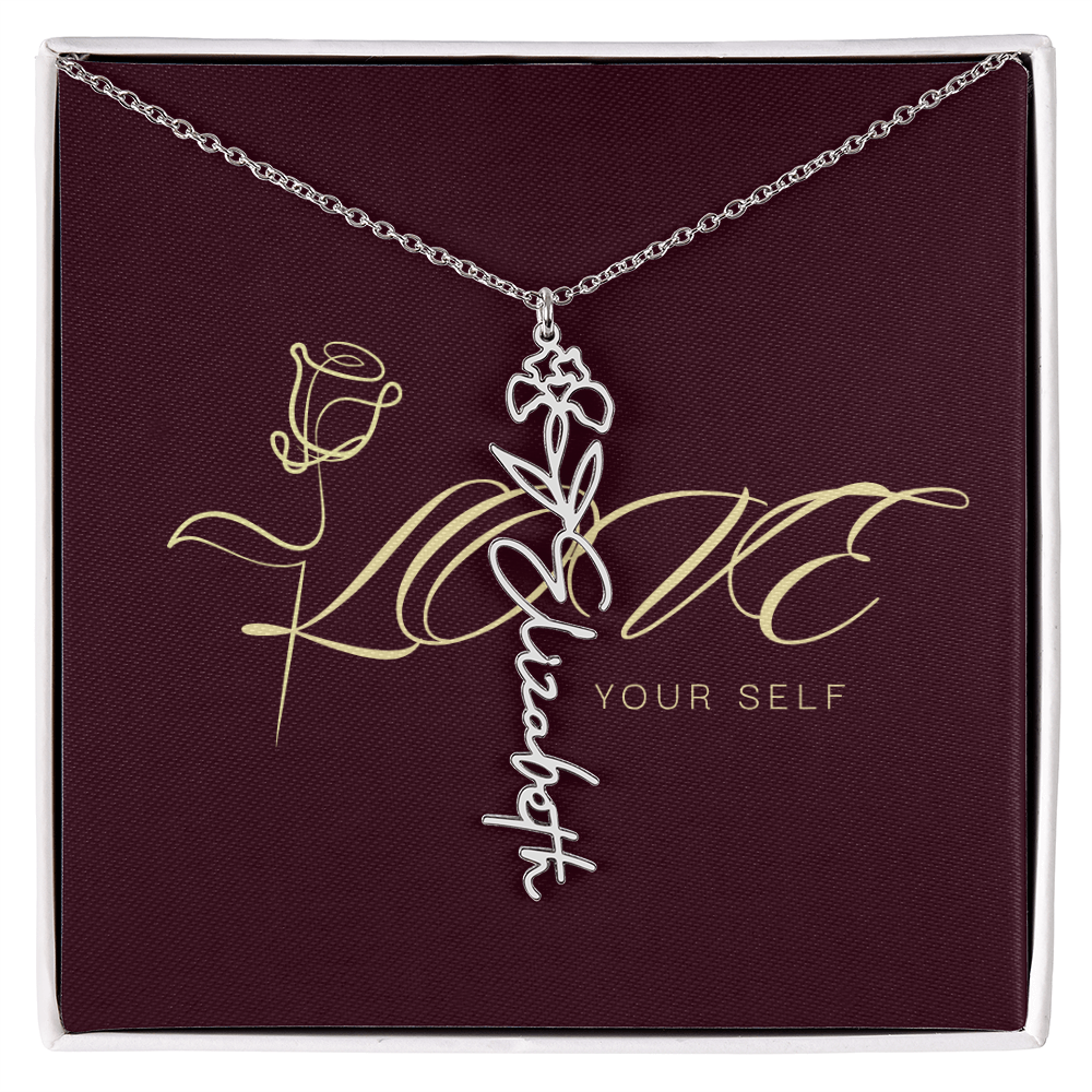 Gift Flower Name Necklace Luxury.
