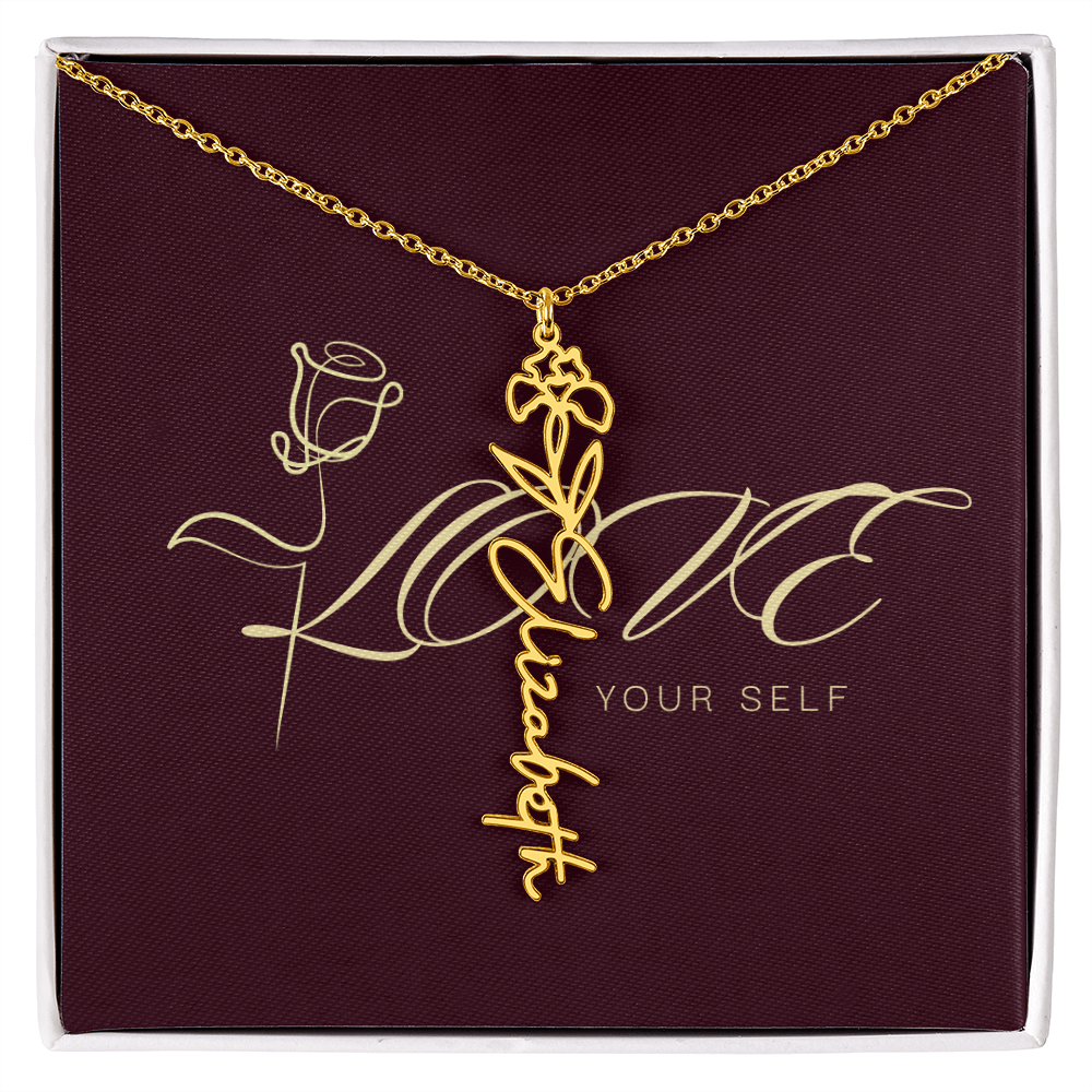 Gift Flower Name Necklace Luxury.
