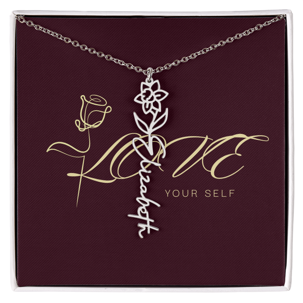 Gift Flower Name Necklace Luxury.