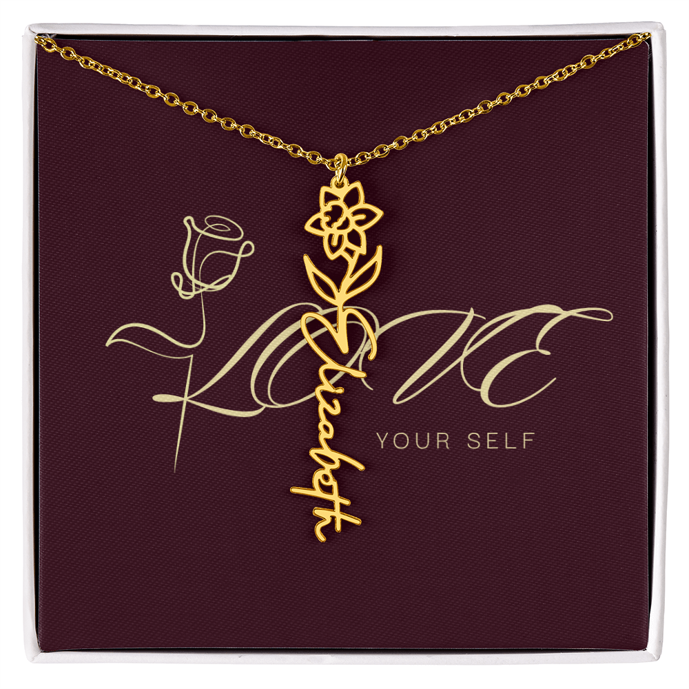 Gift Flower Name Necklace Luxury.