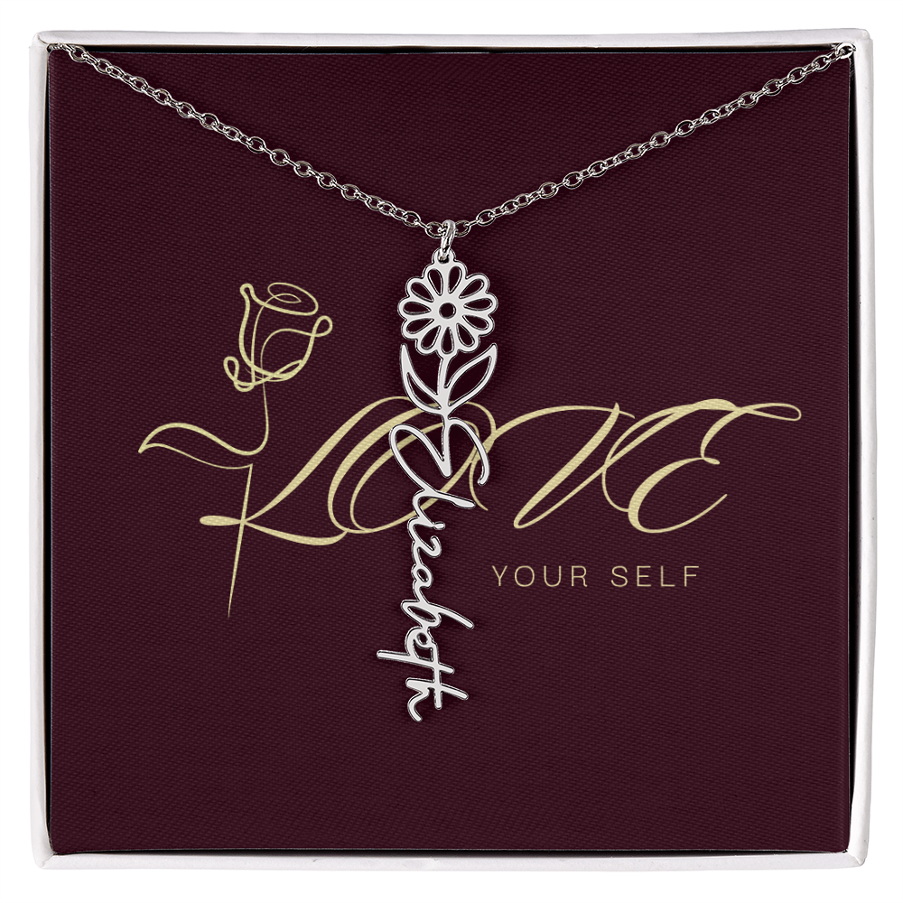 Gift Flower Name Necklace Luxury.