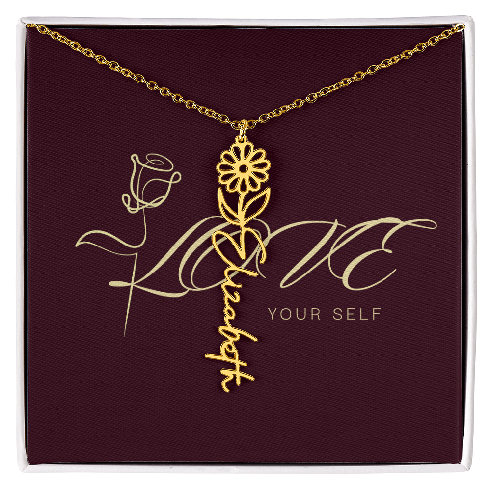 Gift Flower Name Necklace Luxury.