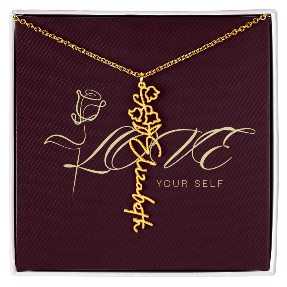 Gift Flower Name Necklace Luxury.