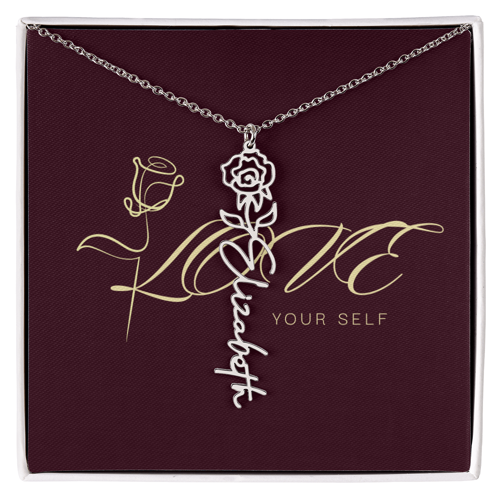 Gift Flower Name Necklace Luxury.