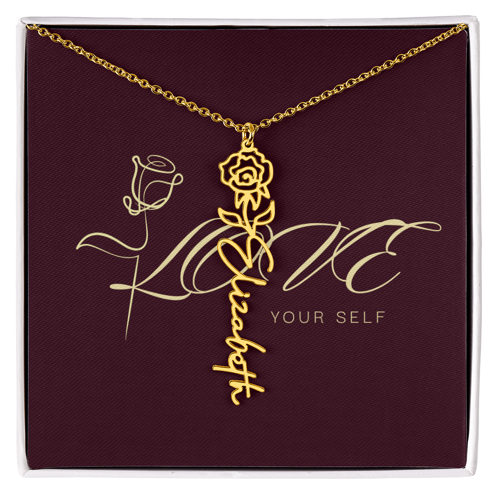 Gift Flower Name Necklace Luxury.