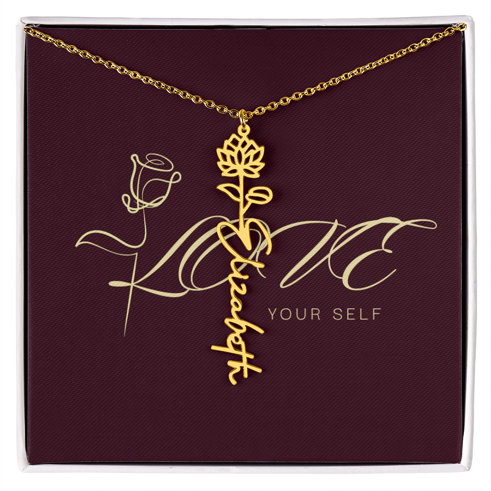 Gift Flower Name Necklace Luxury.