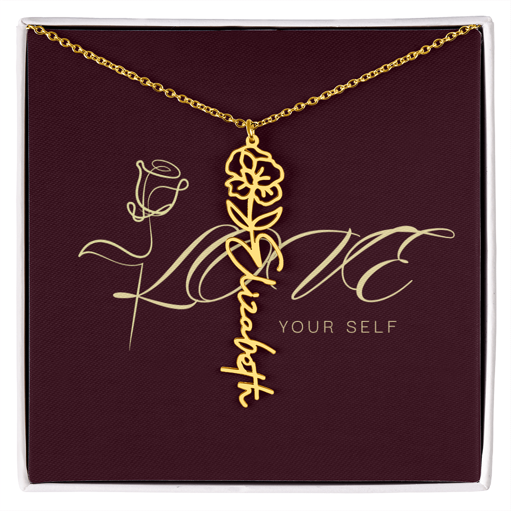Gift Flower Name Necklace Luxury.