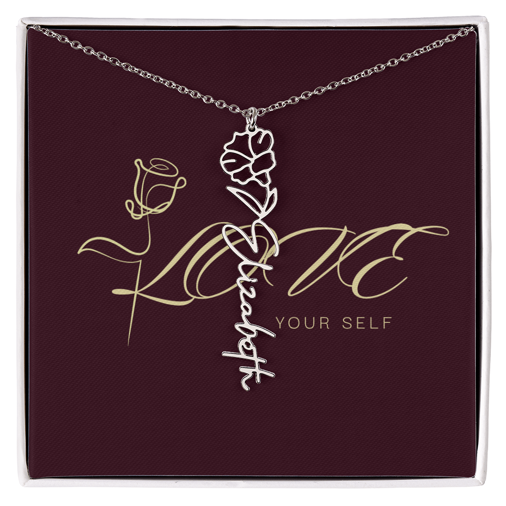 Gift Flower Name Necklace Luxury.