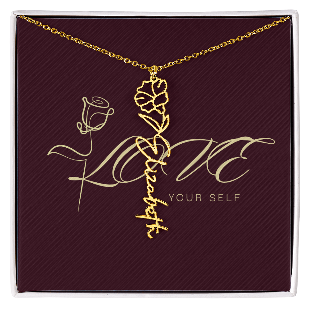 Gift Flower Name Necklace Luxury.
