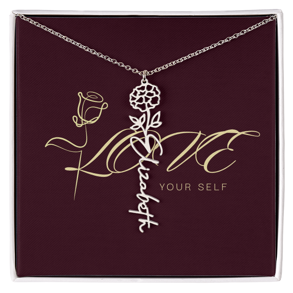 Gift Flower Name Necklace Luxury.