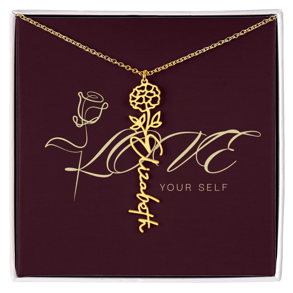 Gift Flower Name Necklace Luxury.