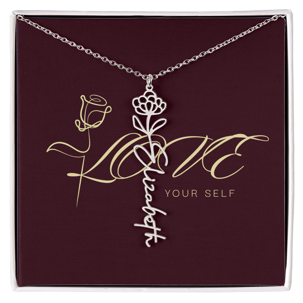 Gift Flower Name Necklace Luxury.