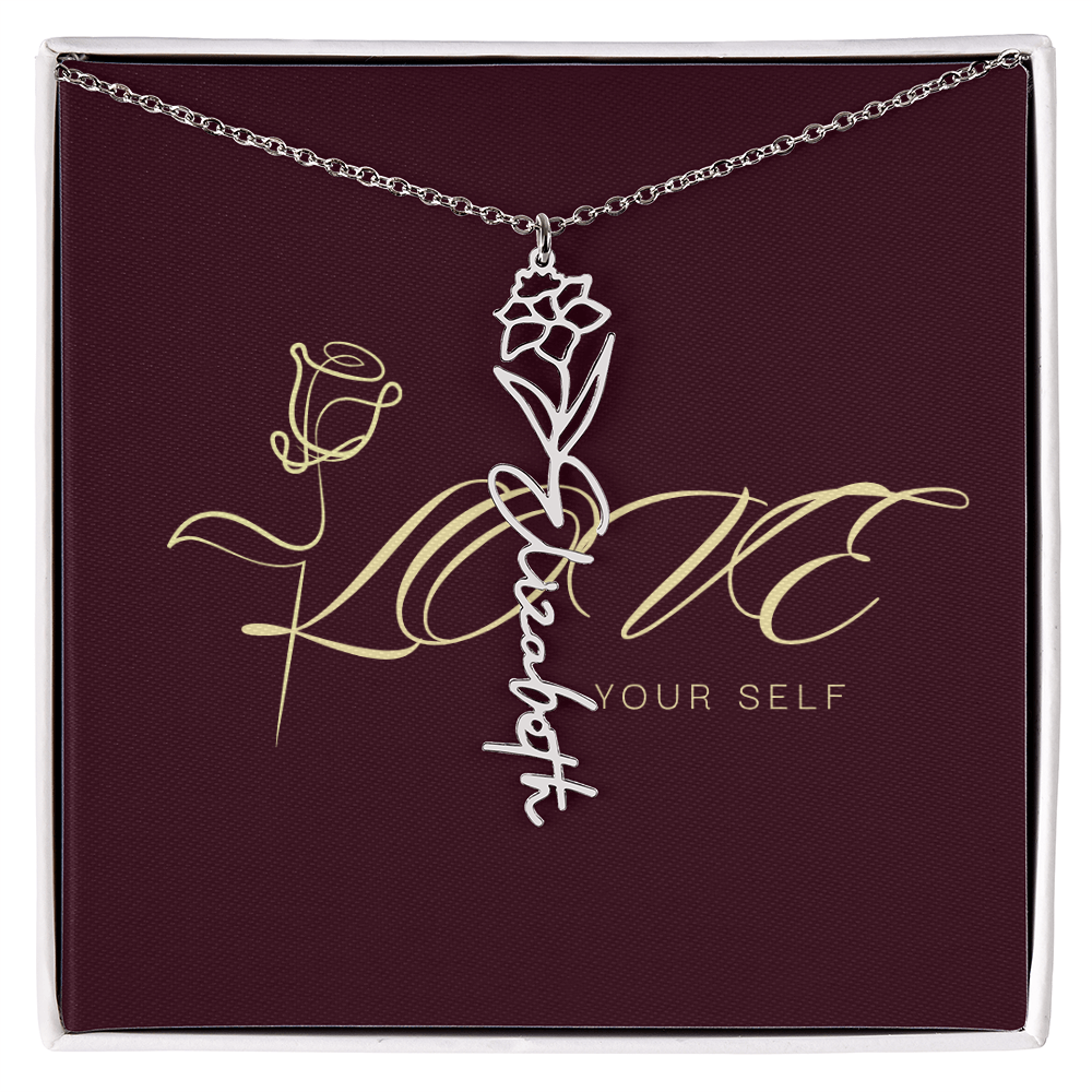 Gift Flower Name Necklace Luxury.