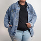 Veste en jean DTG surdimensionnée pour femme.