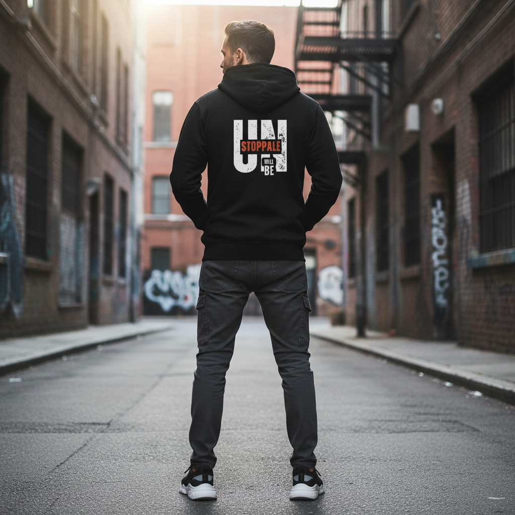 Pullover Hoodie Unisexe Design Unstoppable.
