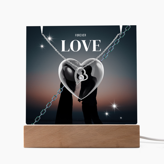 Gift Square Acrylique & Forever Love Necklace.