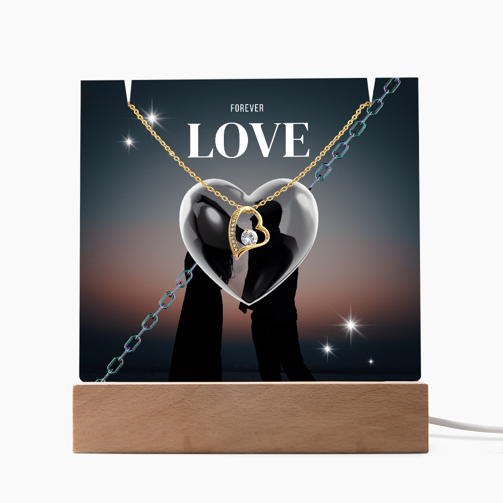 Gift Square Acrylique & Forever Love Necklace.