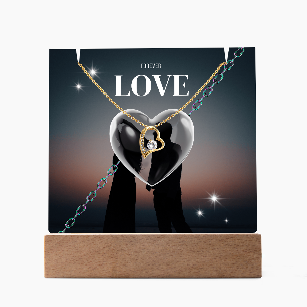 Gift Square Acrylique & Forever Love Necklace.