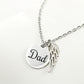 Gift Memorial Necklace,Angel Wing,Charm To Dad's.
