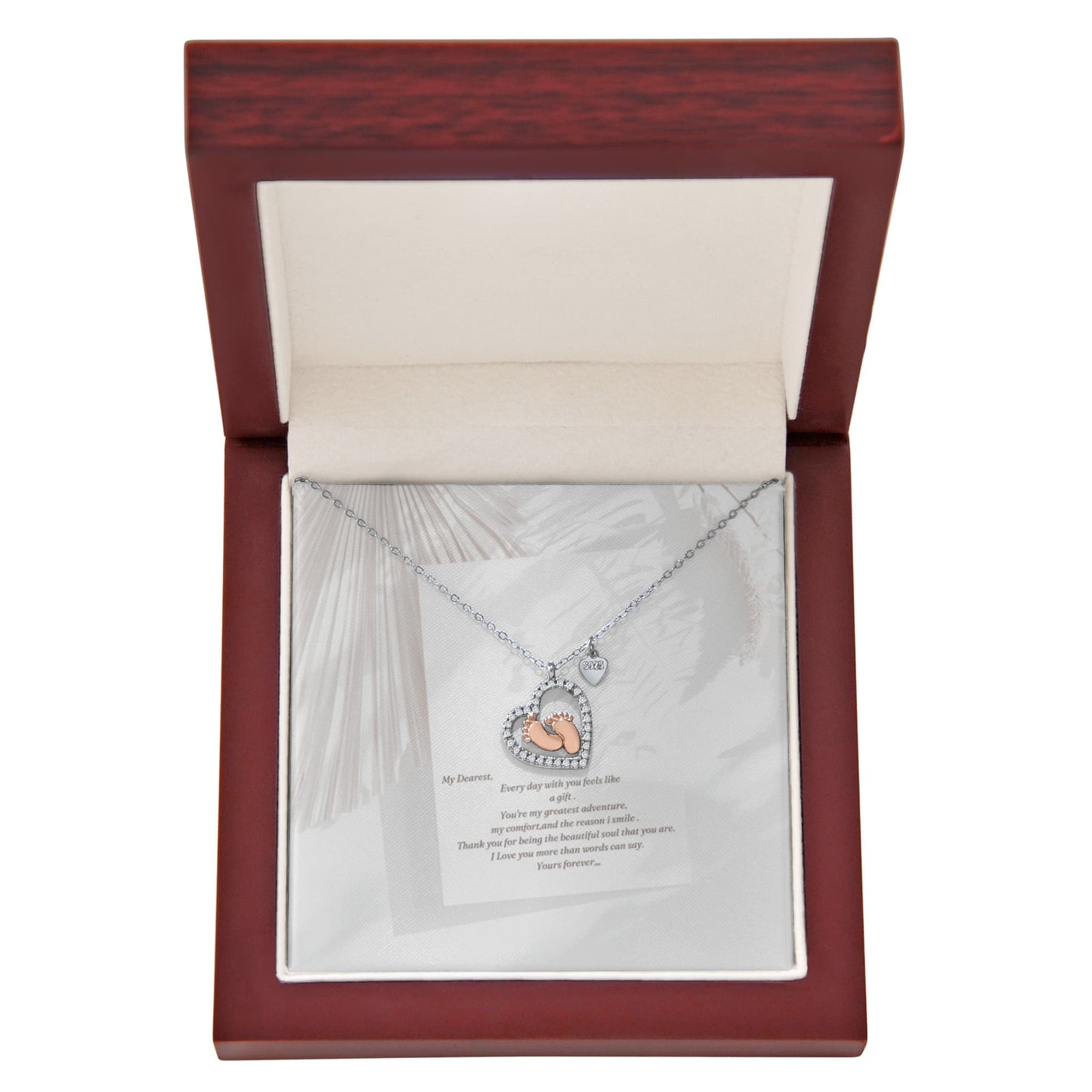 Gift Baby Feet Heart Necklace Luxury.