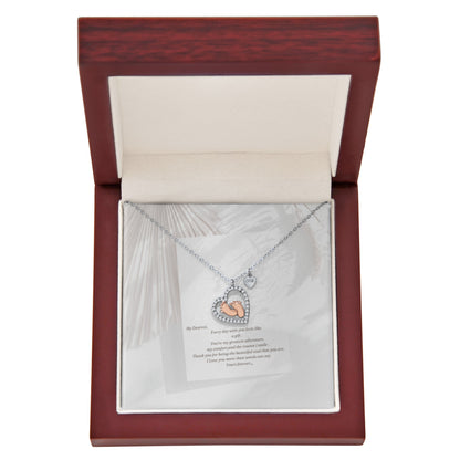 Gift Baby Feet Heart Necklace Luxury.