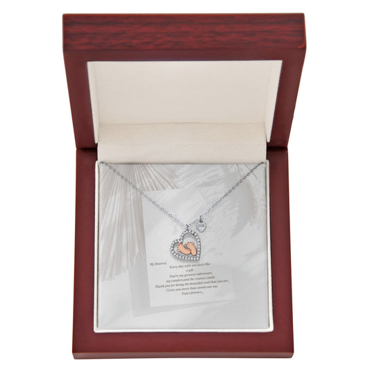 Gift Baby Feet Heart Necklace Luxury.