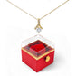 Gift Necklace Alluring Beauty & Box Rotating Rose .