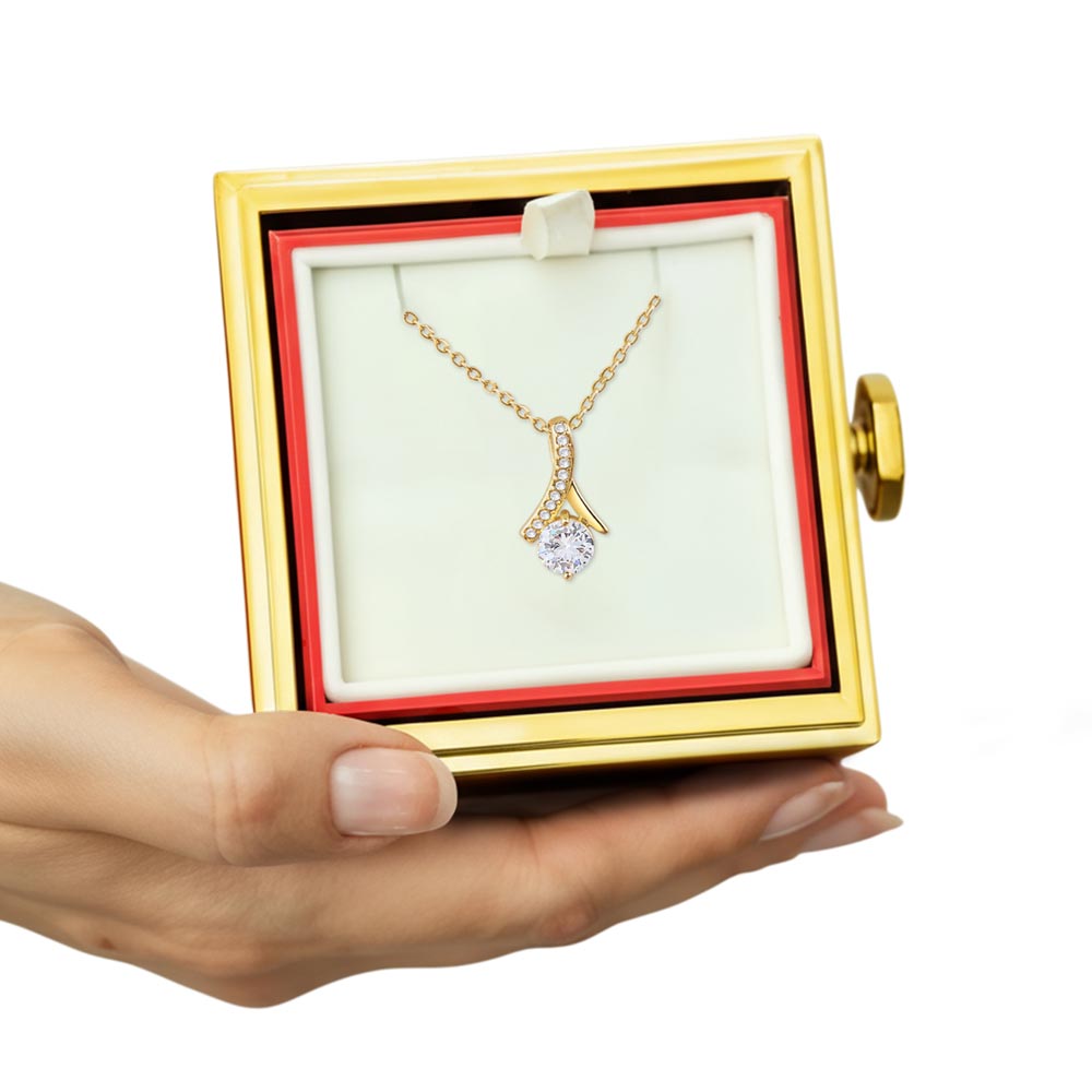 Gift Necklace Alluring Beauty & Box Rotating Rose .