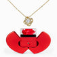 Gift Box Red Heart Rose & Necklace Love Knot.