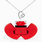 Gift Necklace Forever Love & Box Red Heart Rose.