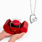 Gift Necklace Forever Love & Box Red Heart Rose.