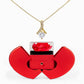 Gift Necklace Alluring Beauty & Box Red Heart Rose.